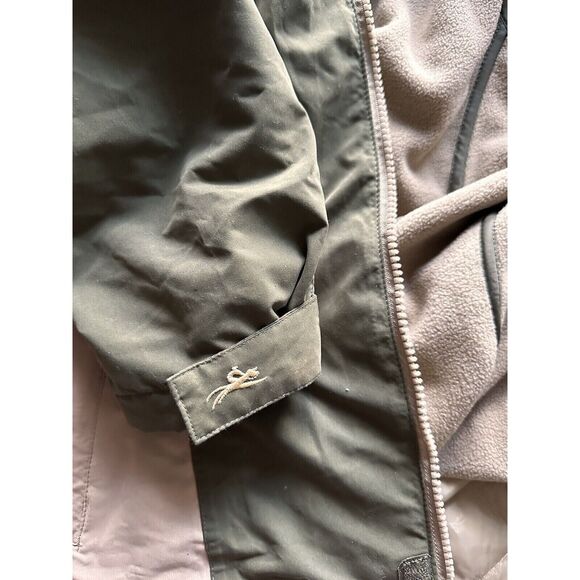 Equi Theme Womens Coat Jacket Removable Liner Zip Pockets Green Tan XS bv - Picture 7 of 10